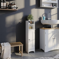 Vicco mobiletto bagno Bianco 18 x 81 cm con 5 scomparti