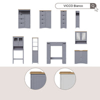 Vicco mobiletto bagno Grigio 18 x 81 cm con 5 scomparti