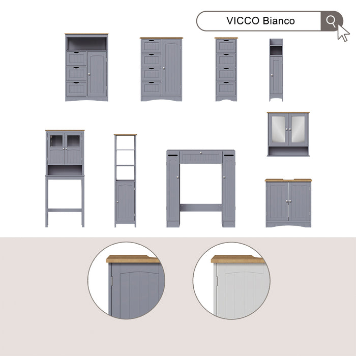 Vicco mobiletto bagno Grigio 18 x 81 cm con 5 scomparti