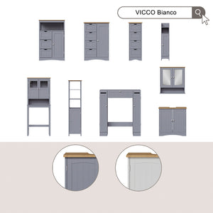 Vicco mobiletto bagno Bianco 18 x 81 cm con 5 scomparti