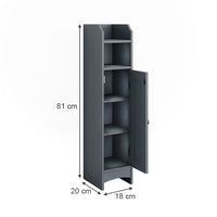 Vicco mobiletto bagno Grigio 18 x 81 cm con 5 scomparti