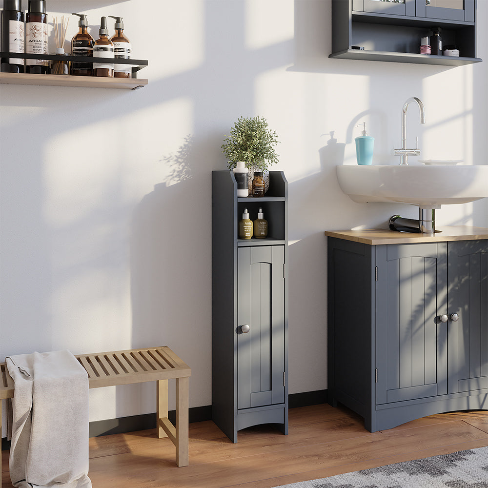 Vicco mobiletto bagno Grigio 18 x 81 cm con 5 scomparti