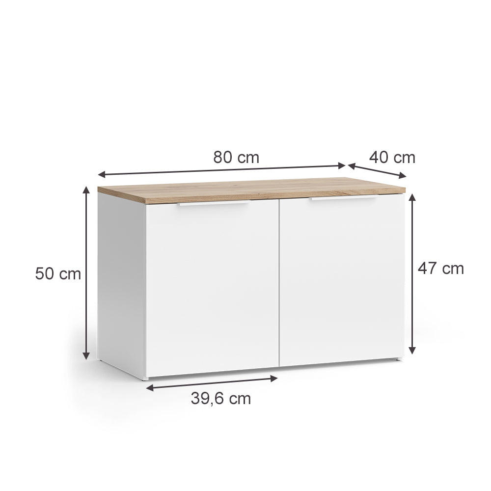 Vicco Credenza Bianco/Sonoma 40 x 50 cm con 2 porte