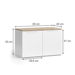 Vicco Credenza Bianco/Sonoma 40 x 50 cm con 2 porte
