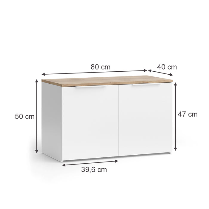 Vicco Credenza Bianco/Sonoma 40 x 50 cm con 2 porte