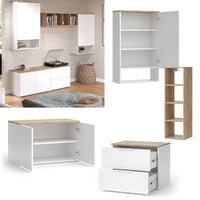 Vicco Parete attrezzata Bianco/Sonoma 5 parti