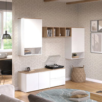 Vicco Parete attrezzata Bianco/Sonoma 5 parti