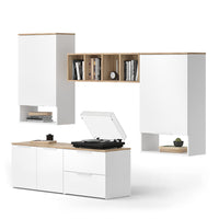 Vicco Parete attrezzata Bianco/Sonoma 5 parti