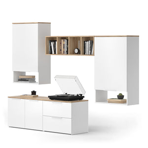 Vicco Parete attrezzata Bianco/Sonoma 5 parti