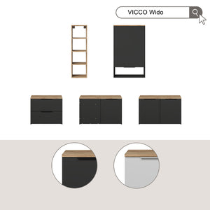 Vicco Parete attrezzata Bianco/Sonoma 5 parti