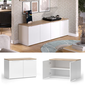 Vicco Parete attrezzata soggiorno Bianco/Sonoma 2 parti