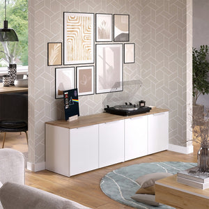 Vicco Parete attrezzata soggiorno Bianco/Sonoma 2 parti