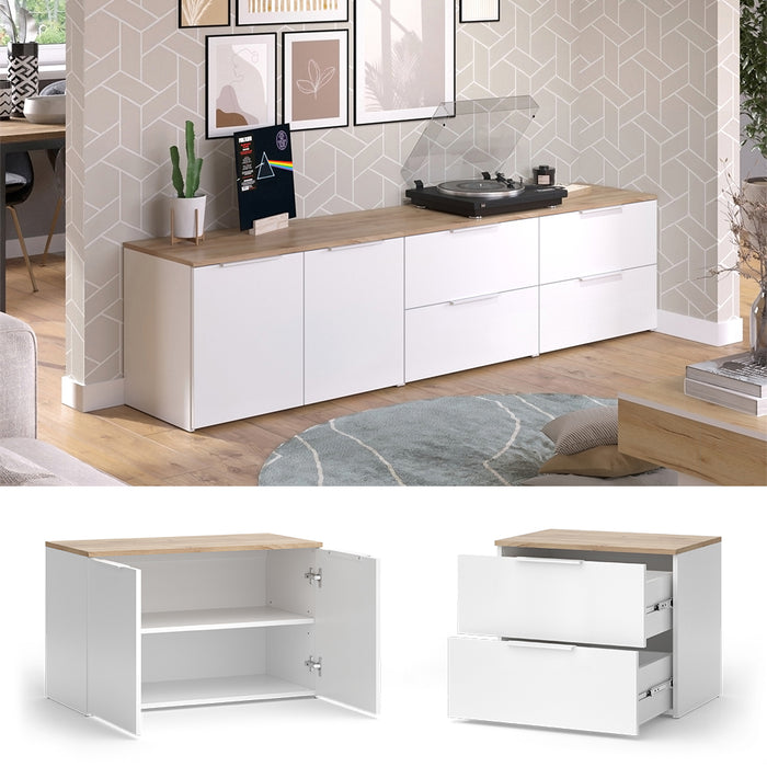 Vicco Parete attrezzata soggiorno Bianco/Sonoma 3 parti