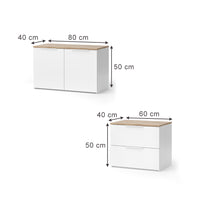 Vicco Parete attrezzata soggiorno Bianco/Sonoma 3 parti