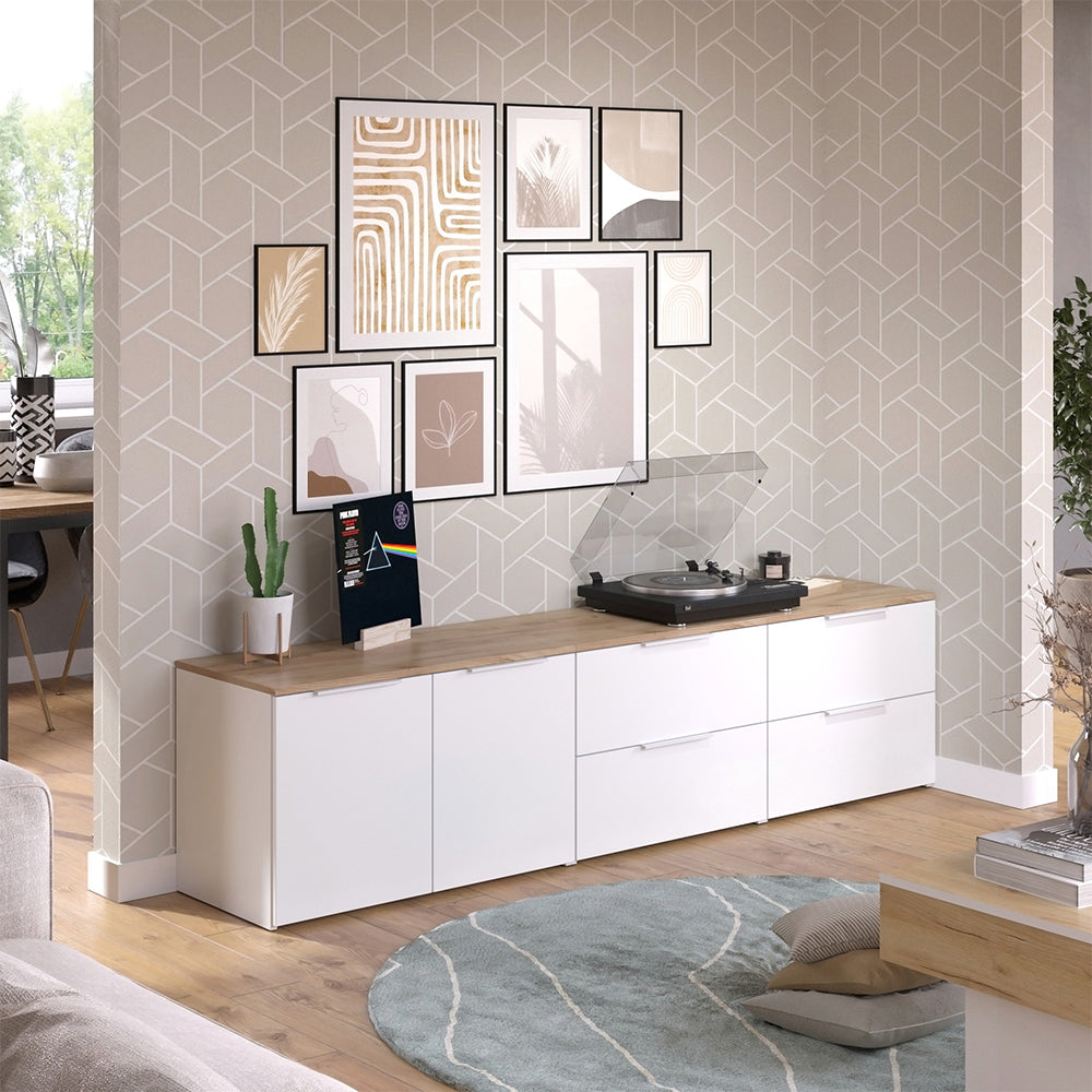 Vicco Parete attrezzata soggiorno Bianco/Sonoma 3 parti