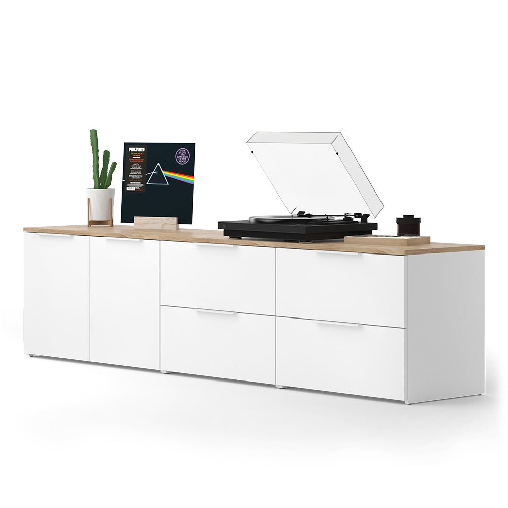 Vicco Parete attrezzata soggiorno Bianco/Sonoma 3 parti