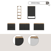 Vicco Parete attrezzata soggiorno Bianco/Sonoma 3 parti