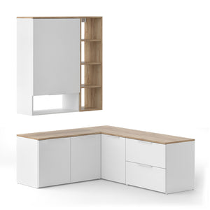 Vicco Parete attrezzata soggiorno Bianco/Sonoma 5 parti