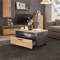 Vicco Tavolino Antracite/quercia dorata 70 x 52.4 cm