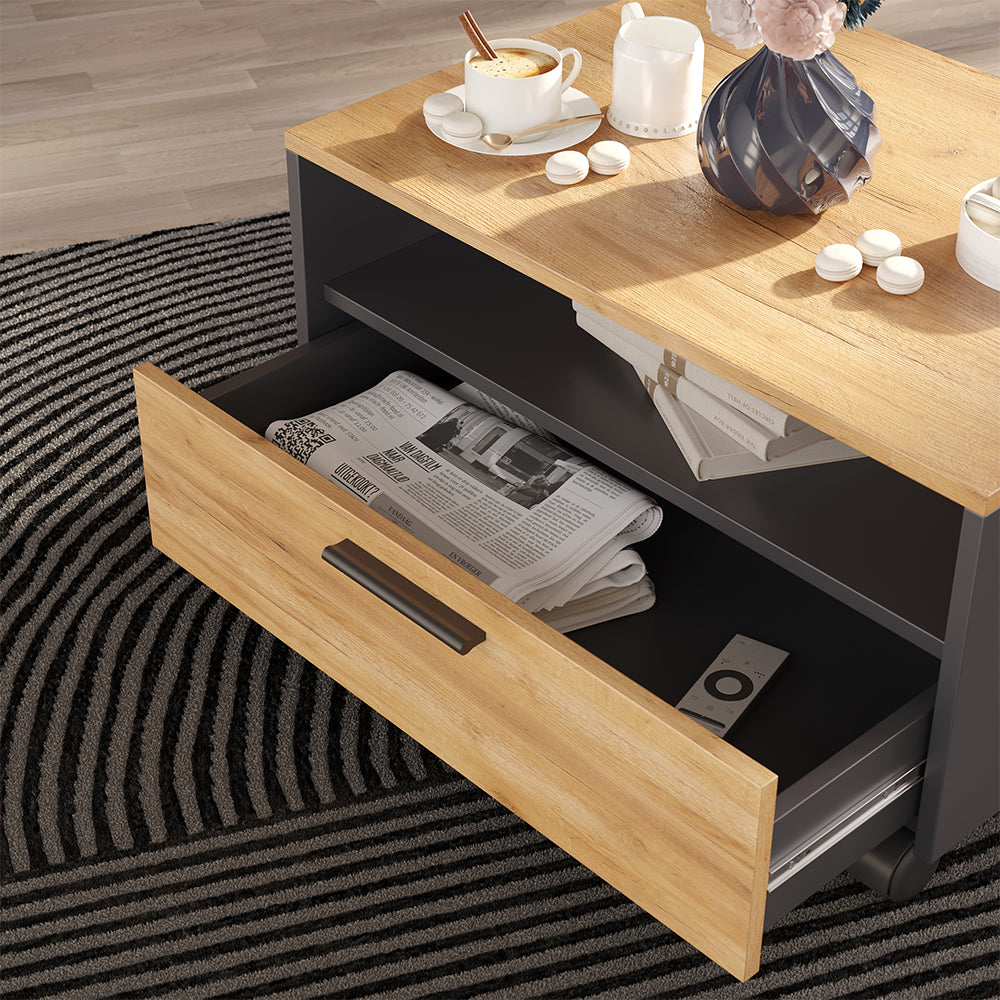 Vicco Tavolino Antracite/quercia dorata 70 x 52.4 cm