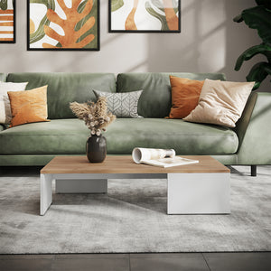 Vicco Tavolino Rovere bianco/dorato 90 x 21.4 cm