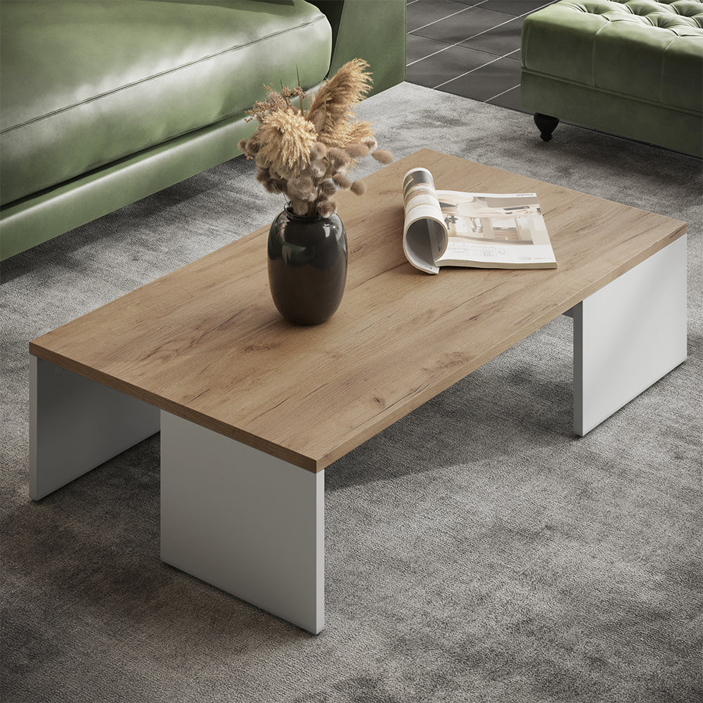 Vicco Tavolino Rovere bianco/dorato 90 x 21.4 cm