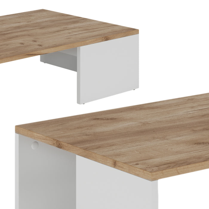 Vicco Tavolino Rovere bianco/dorato 90 x 21.4 cm