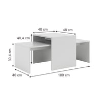 Vicco Set di tavolini Bianco 100 x 48 cm 2 parti