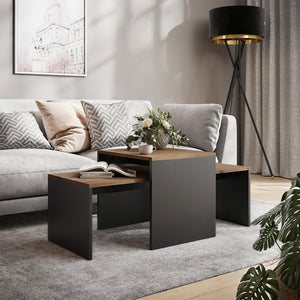 Vicco Set di tavolini Antracite/quercia dorata 100 x 48 cm , 2 parti