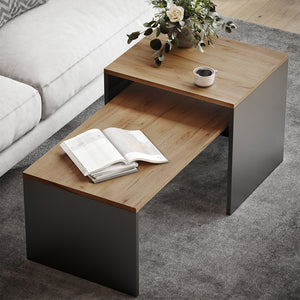 Vicco Set di tavolini Antracite/quercia dorata 100 x 48 cm , 2 parti