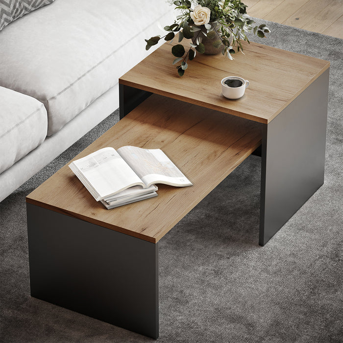 Vicco Set di tavolini Antracite/quercia dorata 100 x 48 cm , 2 parti