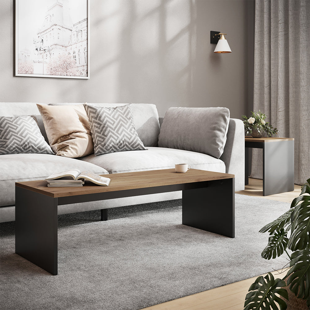 Vicco Set di tavolini Antracite/quercia dorata 100 x 48 cm , 2 parti