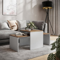 Vicco Set di tavolini Rovere bianco/dorato 100 x 48 cm , 2 parti