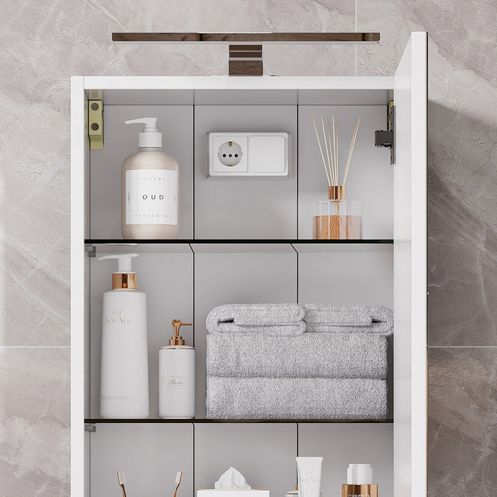 Vicco Mobile a specchio per il bagno Bianco 40 x 60 cm con illuminazione a LED