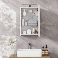 Vicco Mobile a specchio per il bagno Bianco 40 x 60 cm con illuminazione a LED