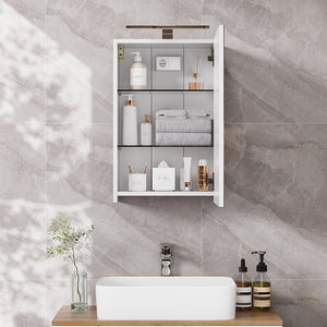 Vicco Mobile a specchio per il bagno Bianco 40 x 60 cm con illuminazione a LED