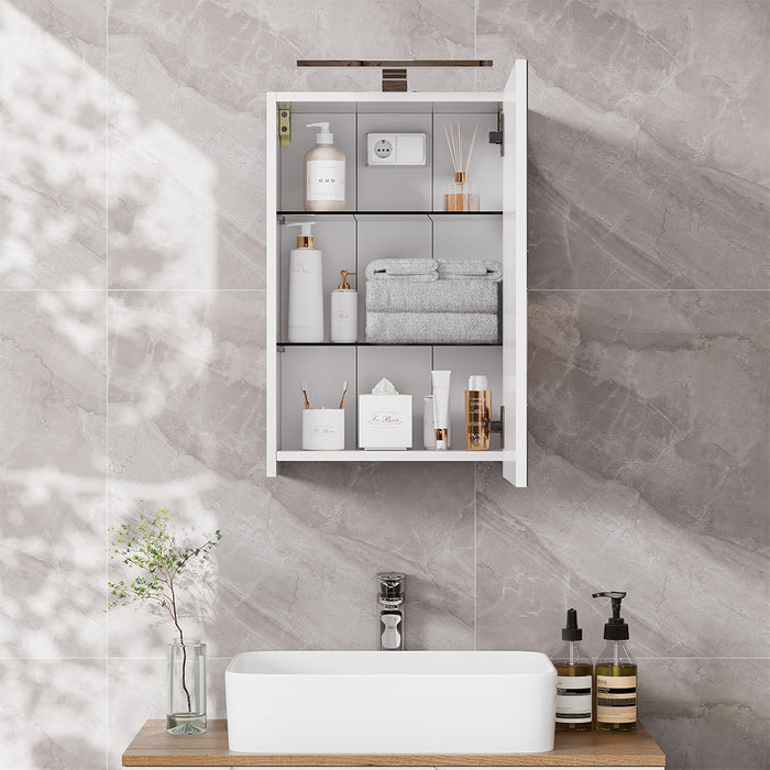 Vicco Mobile a specchio per il bagno Bianco 40 x 60 cm con illuminazione a LED