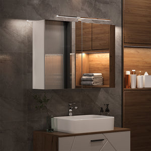 Vicco Mobile a specchio per il bagno Bianco 80 x 60 cm con illuminazione a LED