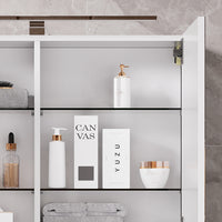 Vicco Mobile a specchio per il bagno Bianco 80 x 60 cm con illuminazione a LED