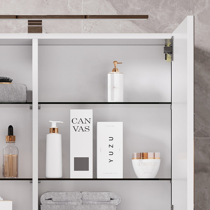 Vicco Mobile a specchio per il bagno Bianco 80 x 60 cm con illuminazione a LED