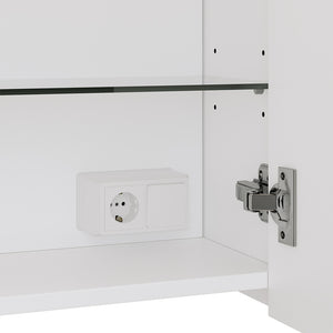 Vicco Mobile a specchio per il bagno Bianco 80 x 60 cm con illuminazione a LED