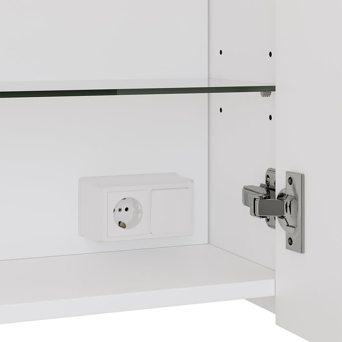 Vicco Mobile a specchio per il bagno Bianco 80 x 60 cm con illuminazione a LED