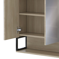 Vicco Mobile a specchio per il bagno Quercia/nero 80 x 71.5 cm con luce LED