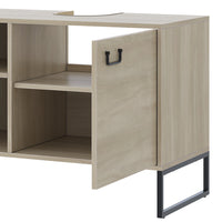 Vicco Mobiletto per lavabo Quercia/nero 80 x 60 cm con 2 scomparti aperti