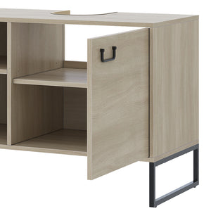 Vicco Mobiletto per lavabo Quercia/nero 80 x 60 cm con 2 scomparti aperti