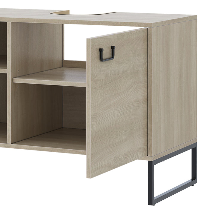 Vicco Mobiletto per lavabo Quercia/nero 80 x 60 cm con 2 scomparti aperti