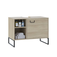 Vicco Mobiletto per lavabo Quercia/nero 80 x 60 cm con 2 scomparti aperti