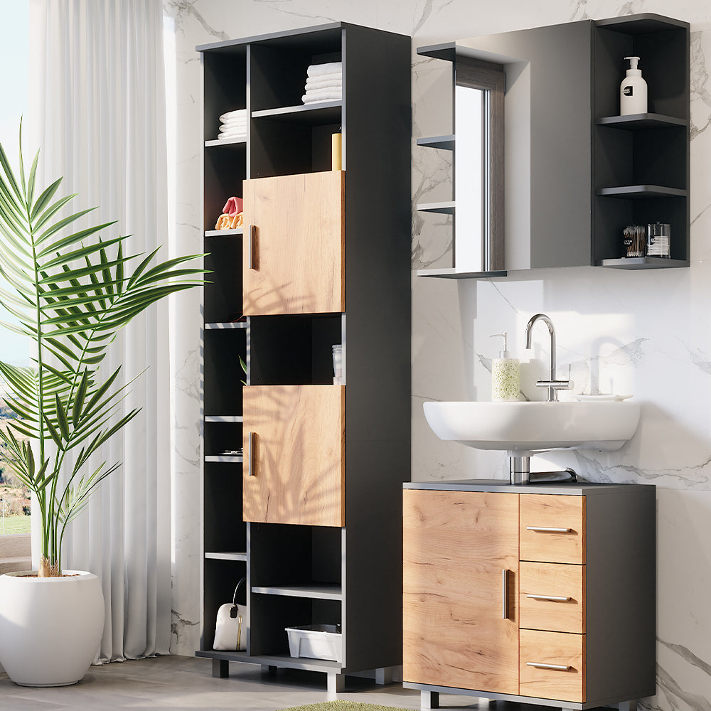 Vicco Mobile alto Antracite/quercia dorata 60.2 x 190 cm