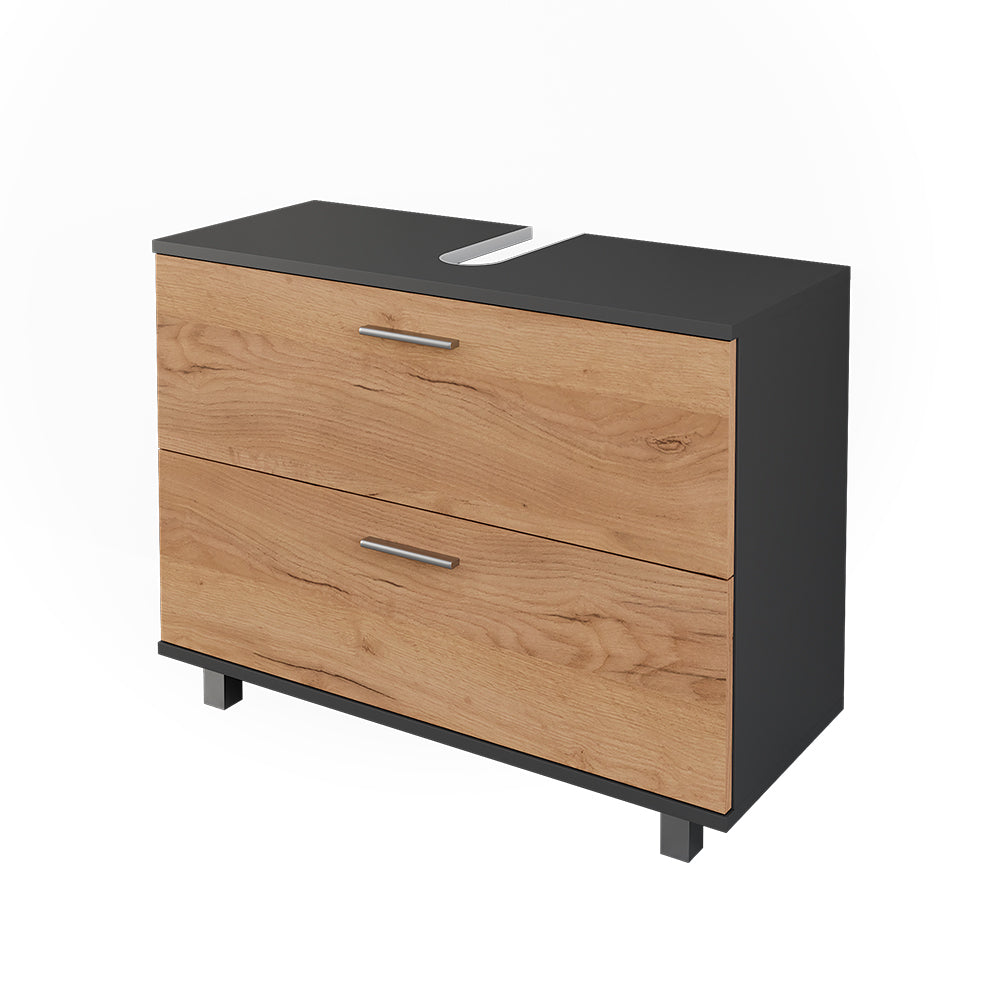 Vicco Mobiletto per lavabo Antracite/quercia dorata 80.2 x 60.8 cm con 2 cassetti