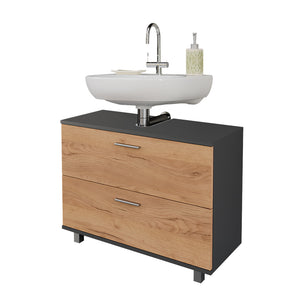 Vicco Mobiletto per lavabo Antracite/quercia dorata 80.2 x 60.8 cm con 2 cassetti